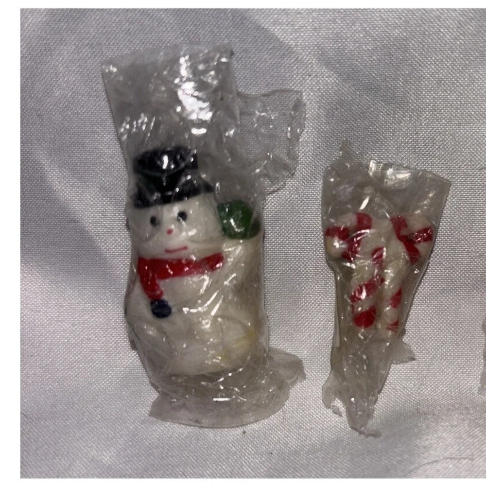 Vtg Christmas Porcelain Hinged Trinket Boxes‎ Santa Snowman W/ Special Gifts 2pc